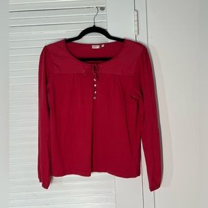red longsleeve Lounge shirt, Fallwear, European purchase , 100% cotton